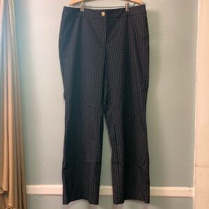NWOT High waisted wide leg Anne Klein Black White Plaid dress pants trousers